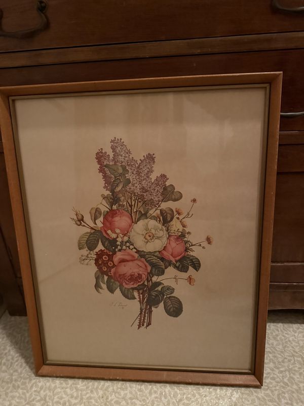 J.L. Privost Frramed Floral print
