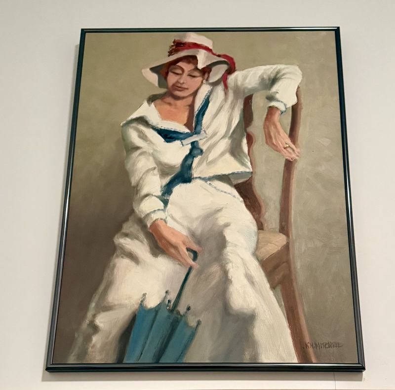 Original Painting Girl w/Parasol