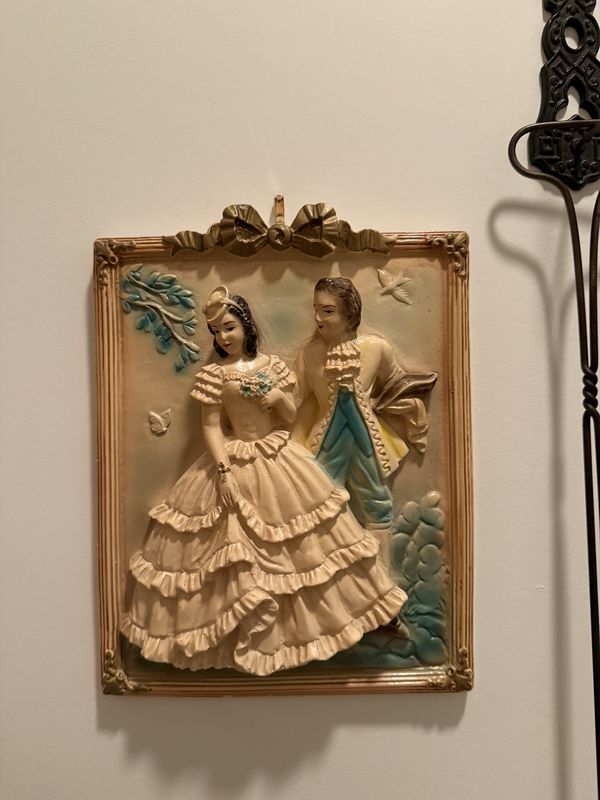 Chalk-Ware Wall Plaque Courting