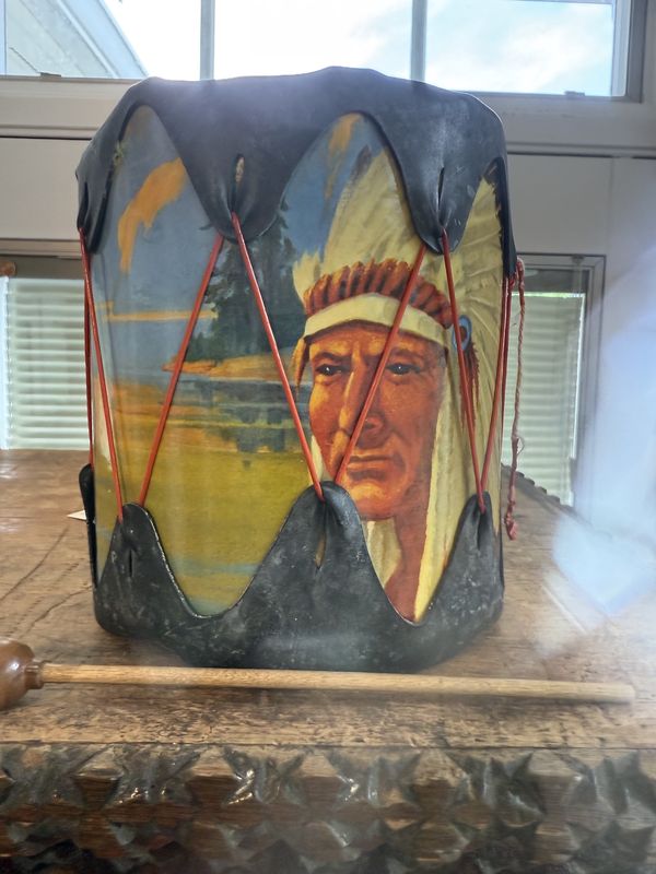 Vintage Native American Toy Drum
