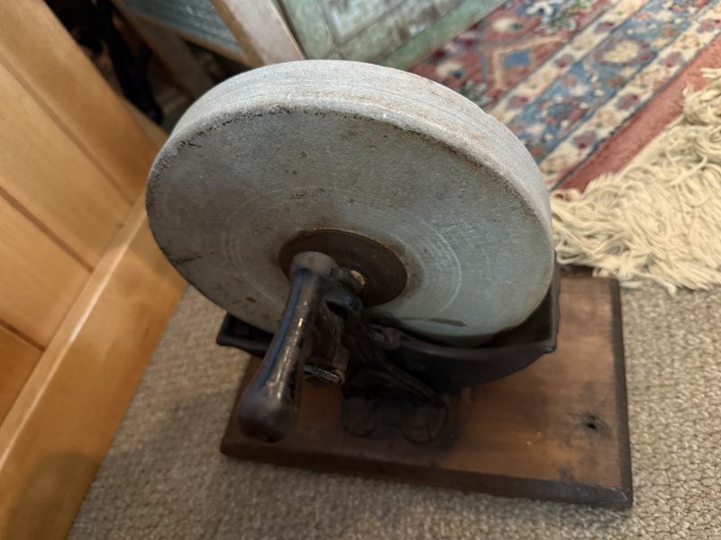 Antique Whetstone Crank on Board