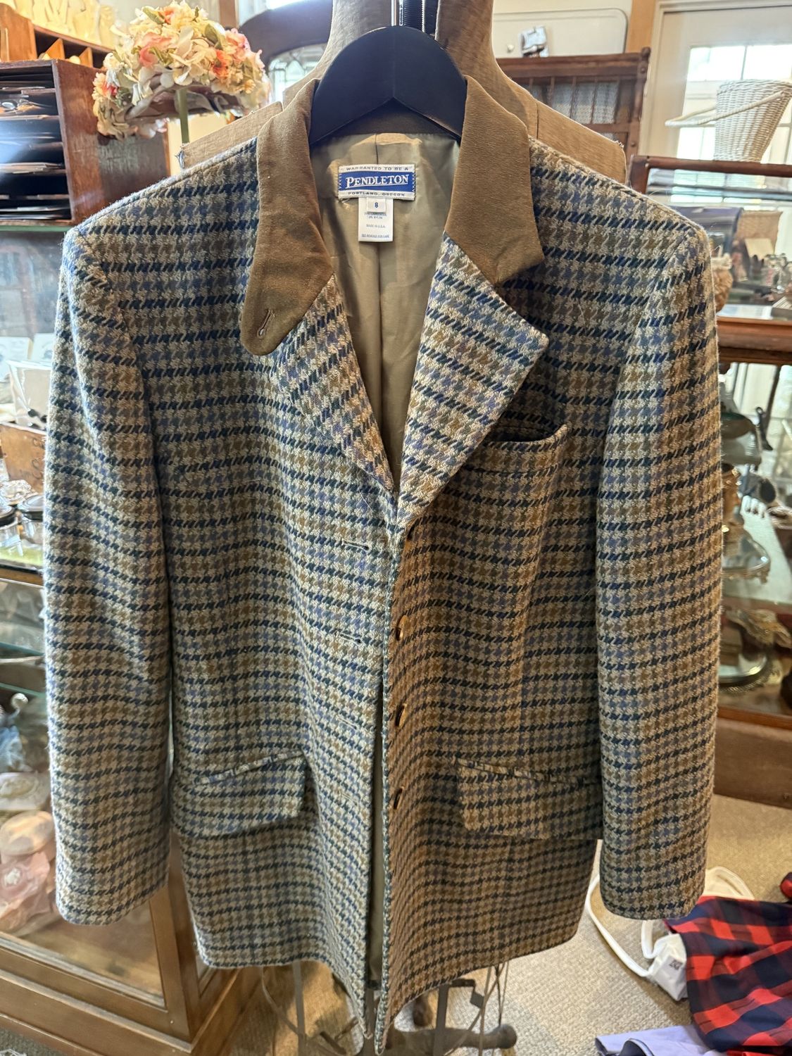 Pendleton Houndstooth Wool Jacket Vintage