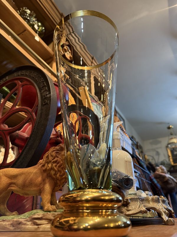 Stephen Smyers Art Glass Vase w/Gold