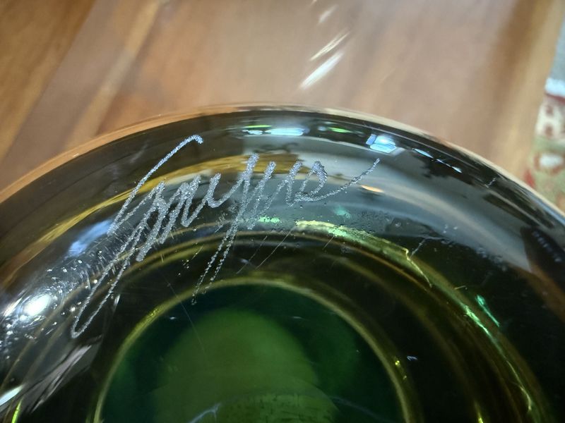 Stephen Smyers Art Glass Vase w/Gold