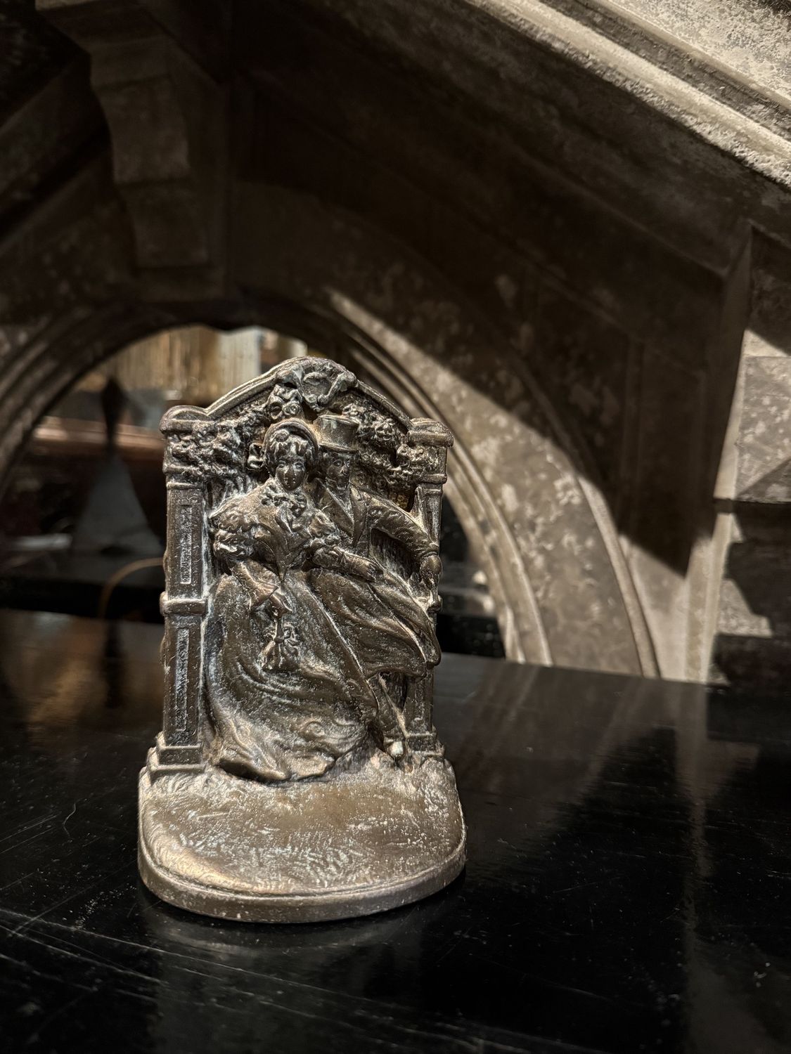 Bronze Courting Couple Bookends