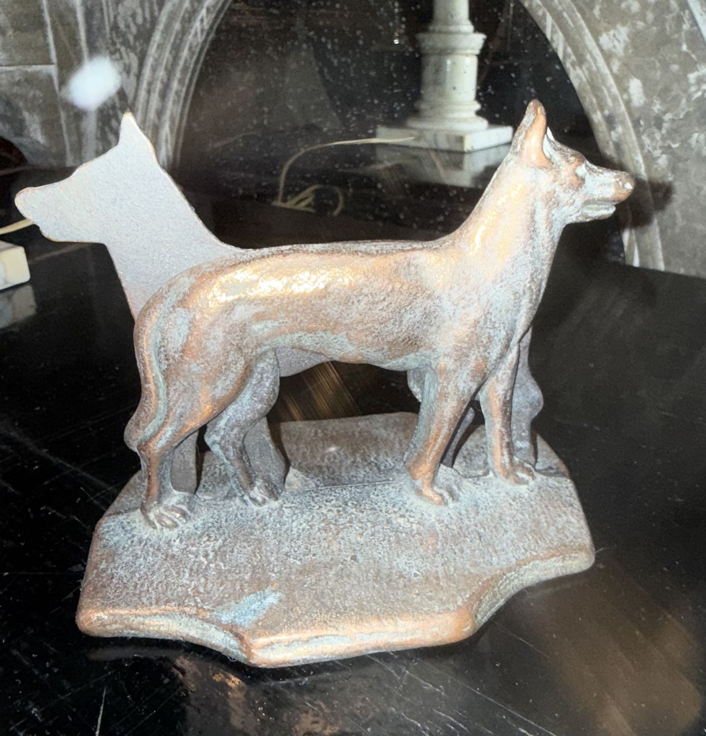 German Shepherd Bronze Bookends