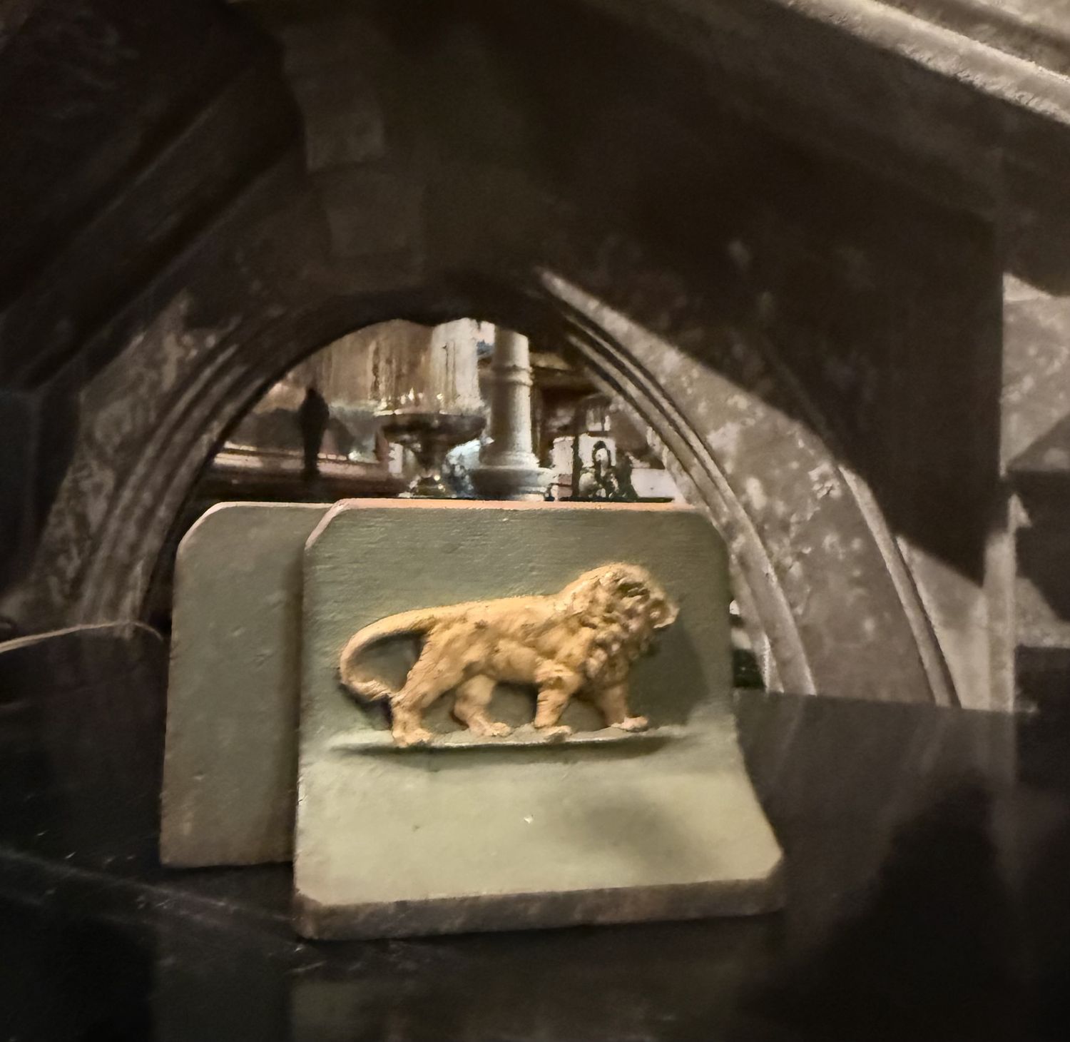 Lion Bookends-Green and Gold