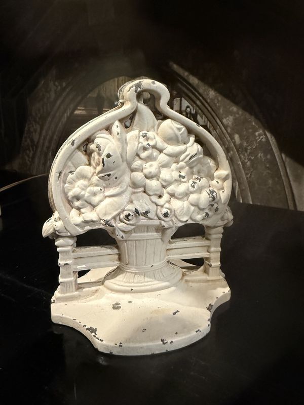 Floral White Iron Bookends