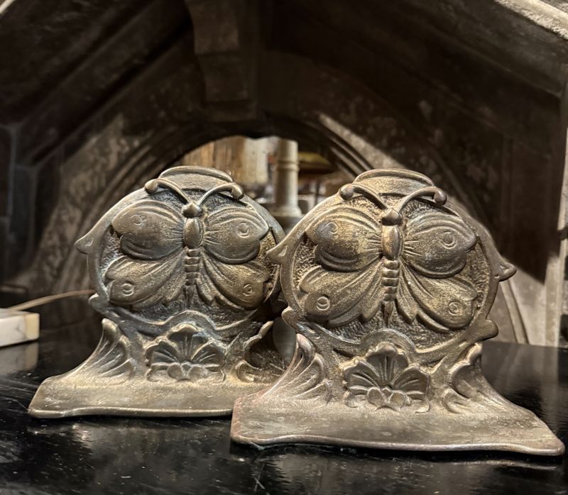 Nouveau Butterfly Bookends