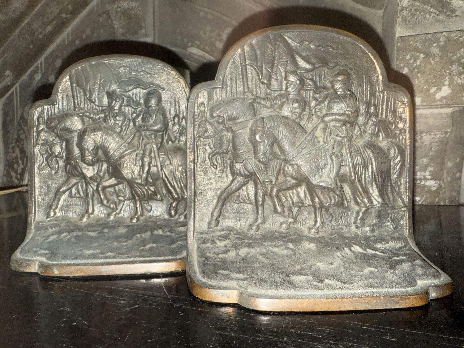 Bronze French Siege of Orléans  Bookends