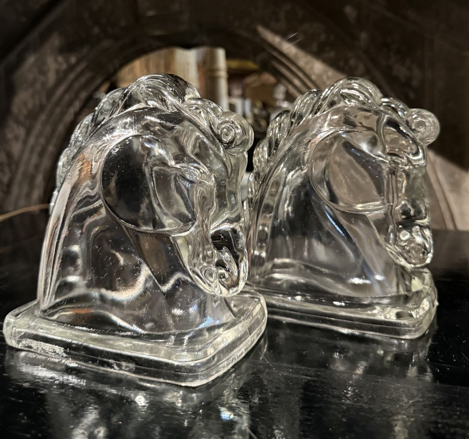 Glass Head 1940s Bookends Pair