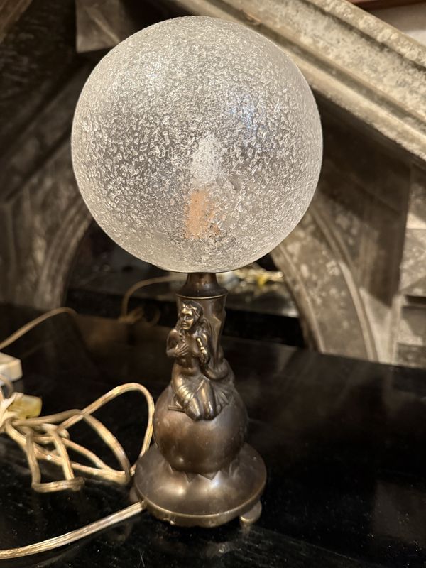 Deco Girl on Globe Lamp