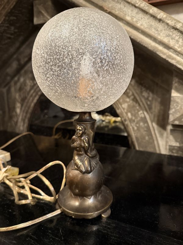 Deco Girl on Globe Lamp
