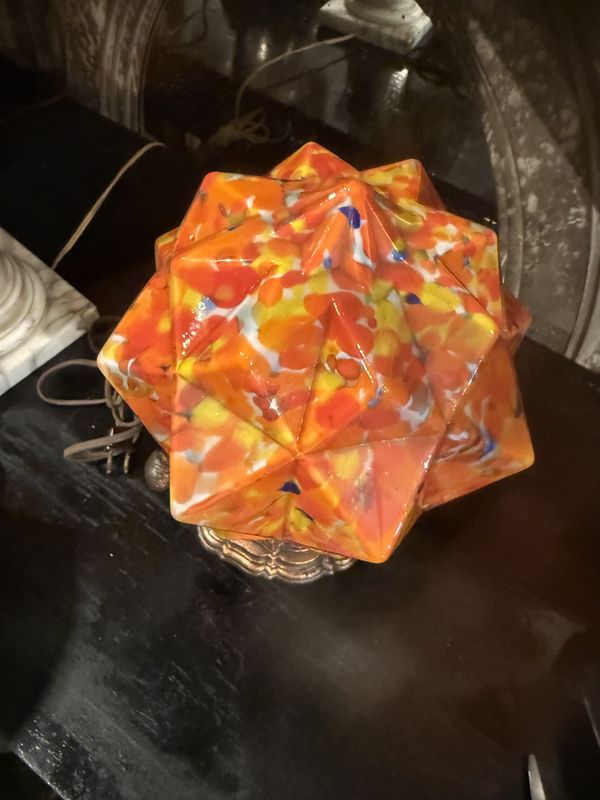 Deco Dancers Lamp Glass Globe Orange