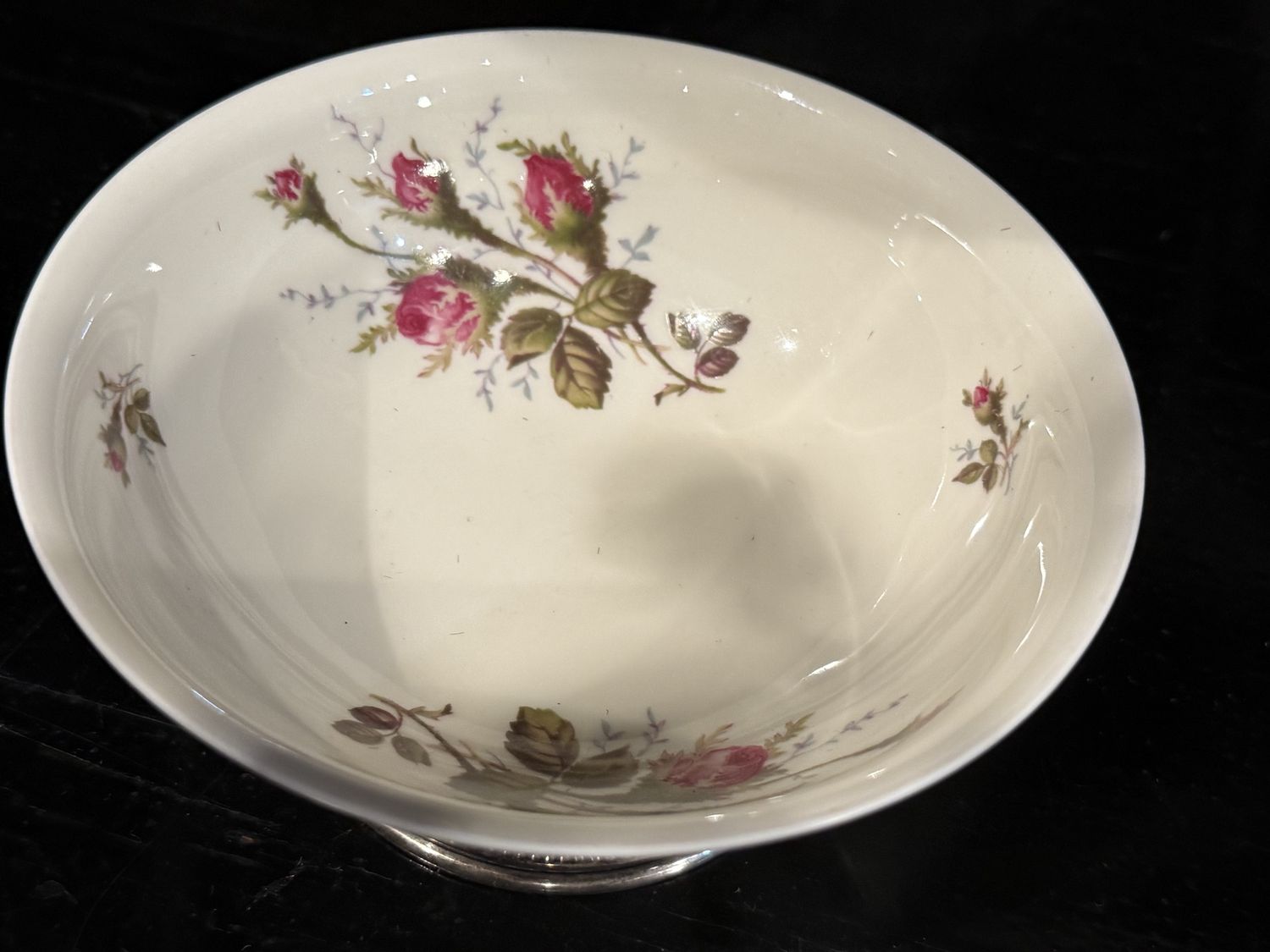 Rosenthal Aida Moss Rose Porcelain Sterling Base