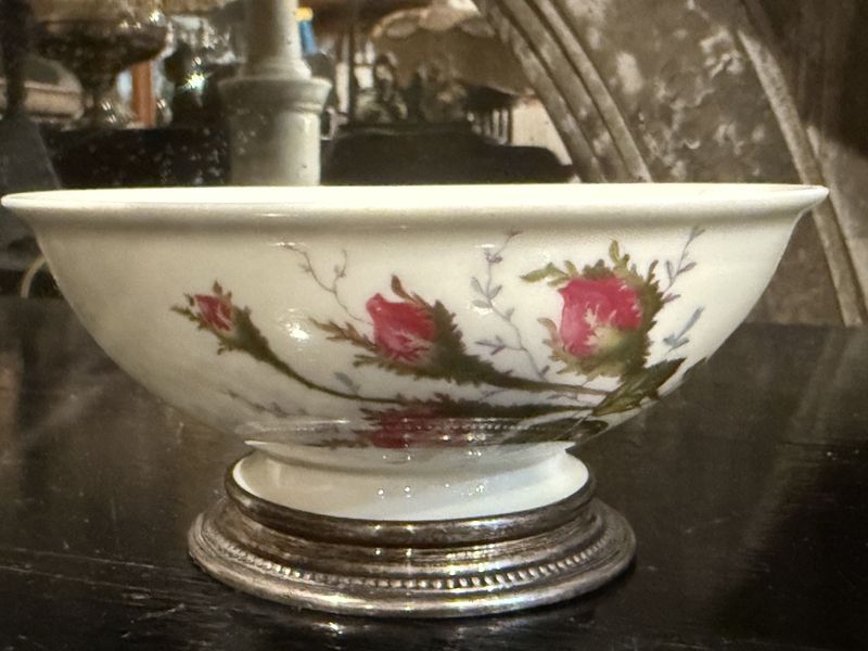 Rosenthal Aida Moss Rose Porcelain Sterling Base