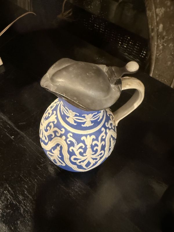 C. 1850 English Blue and White Zinc Lid