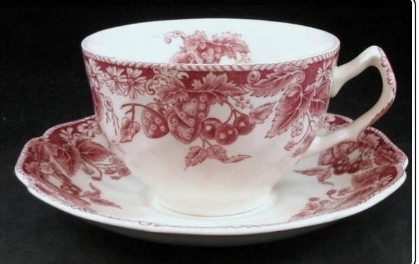 JOHNSON BROTHERS Strawberry  Fair Pattern Cups and Saucer