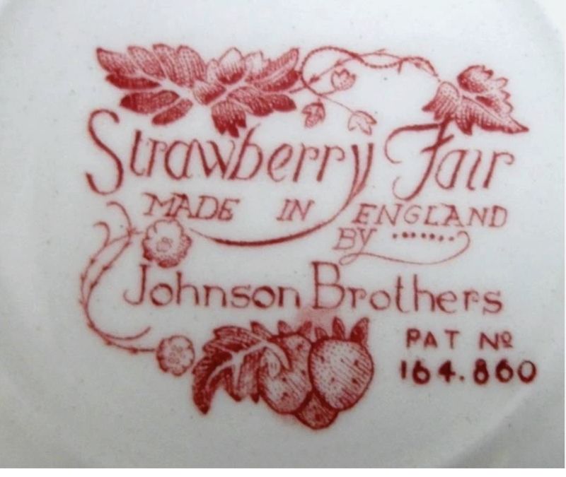 JOHNSON BROTHERS Strawberry  Fair Pattern Cups and Saucer