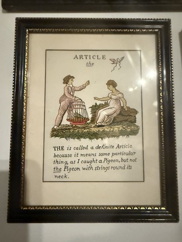 Set Six Matted and Framed Antique Plates English Lessons