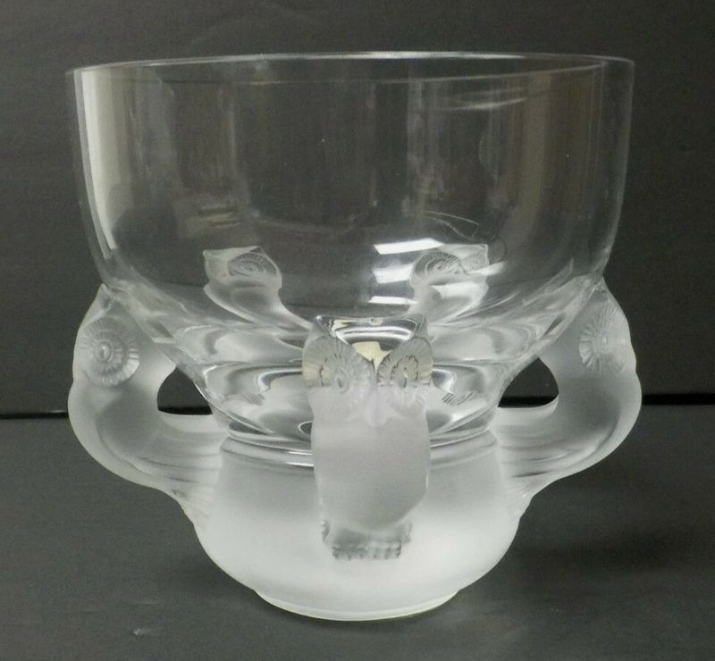 Lalique France Owl Bowl