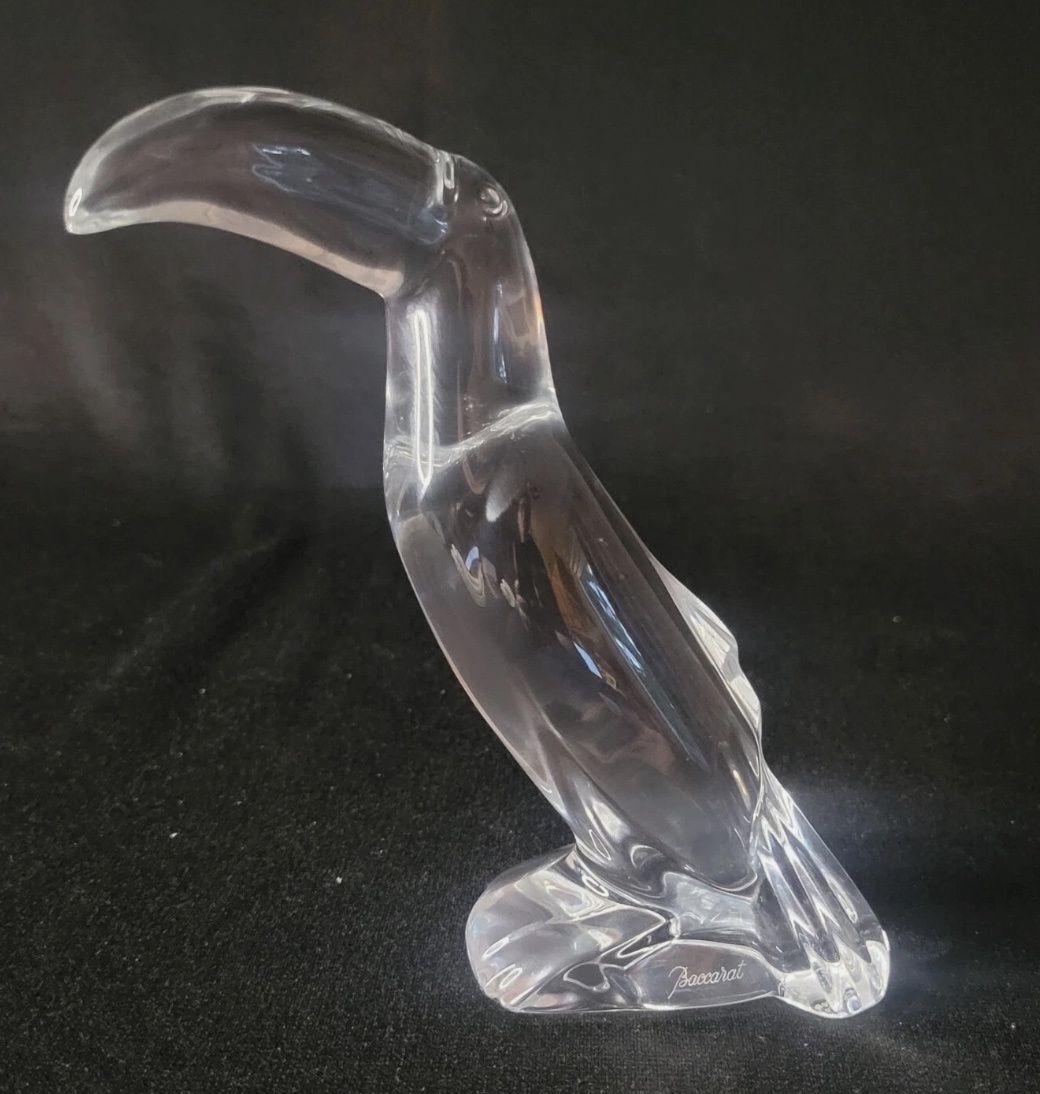 Toucan Bird Fine Baccarat France Crystal Art Glass Sculpture Figurine