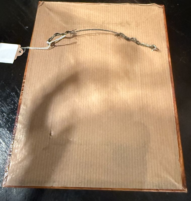 Victorian Kate Greenaway Book Plate in Wood Frame