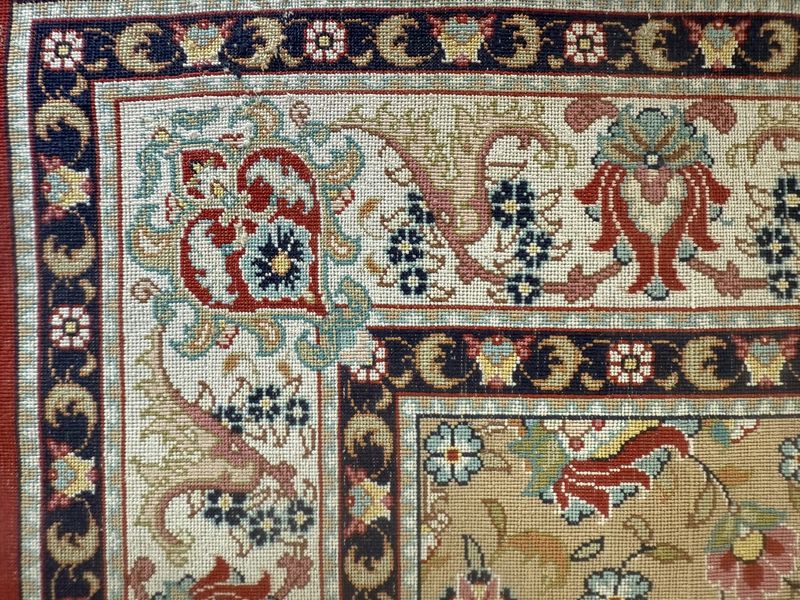 Signed Silk Prayer Rug 1936 KPSI 24&quot; X 16.5&quot;