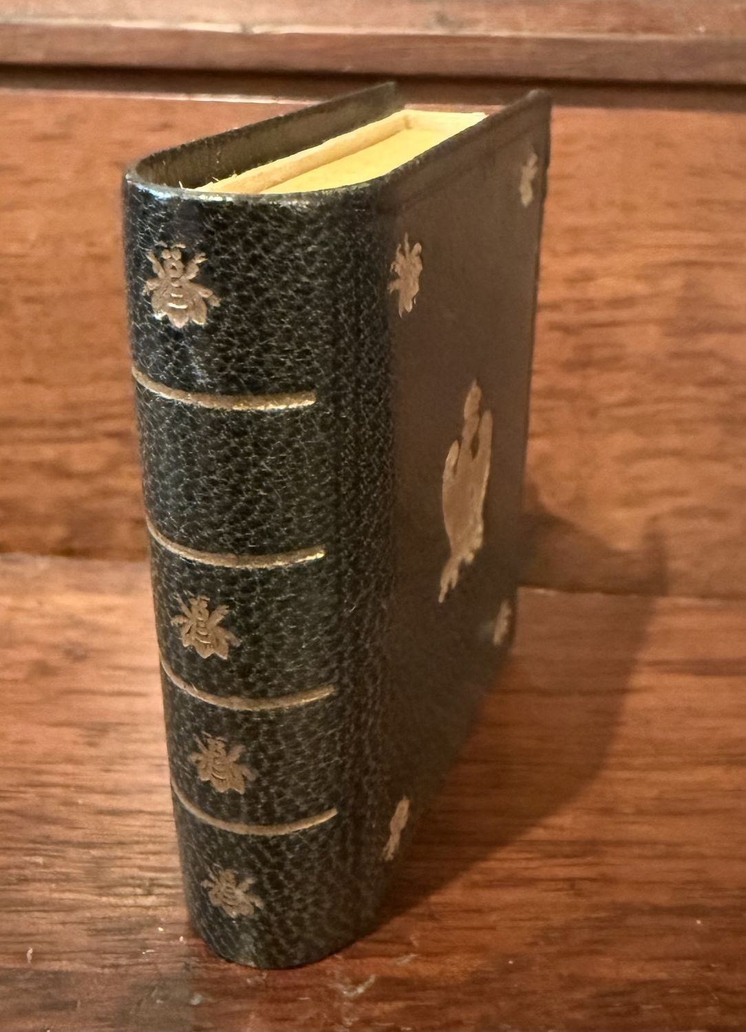 Vintage Leather Bound Mini Book Matchstick Box