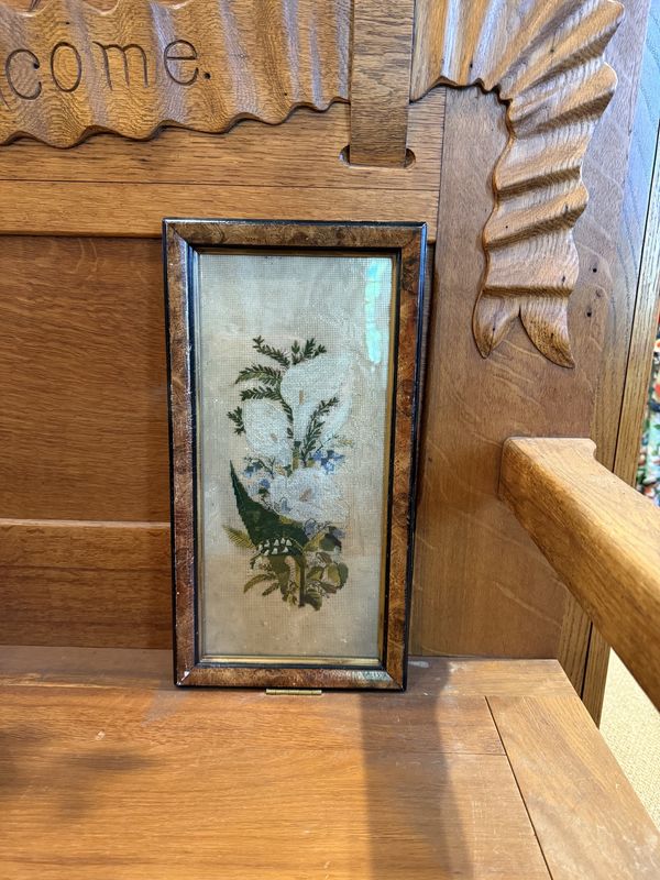 Victorian Framed Punch Work Lilies