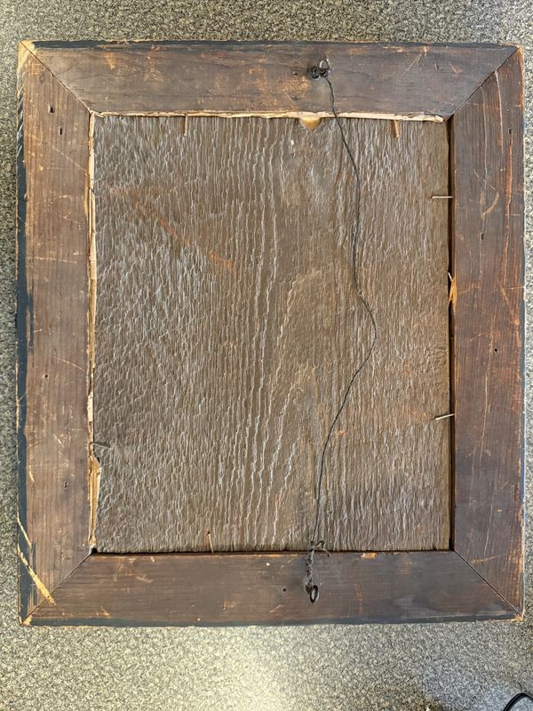 Antique Victorian Punch Work "Home Sweet Home" in Carved Ebonized Gesso Frame