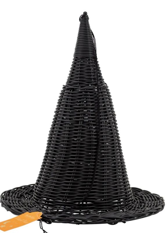 Faux Wicker Woven Witch Hat - 15&quot; Halloween