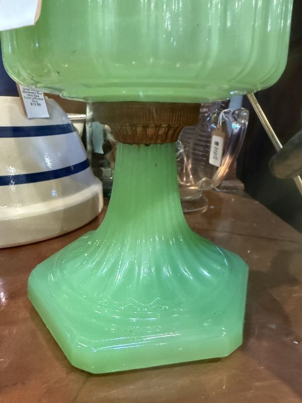 Jadeite Electrified Lamp Uranium Glass