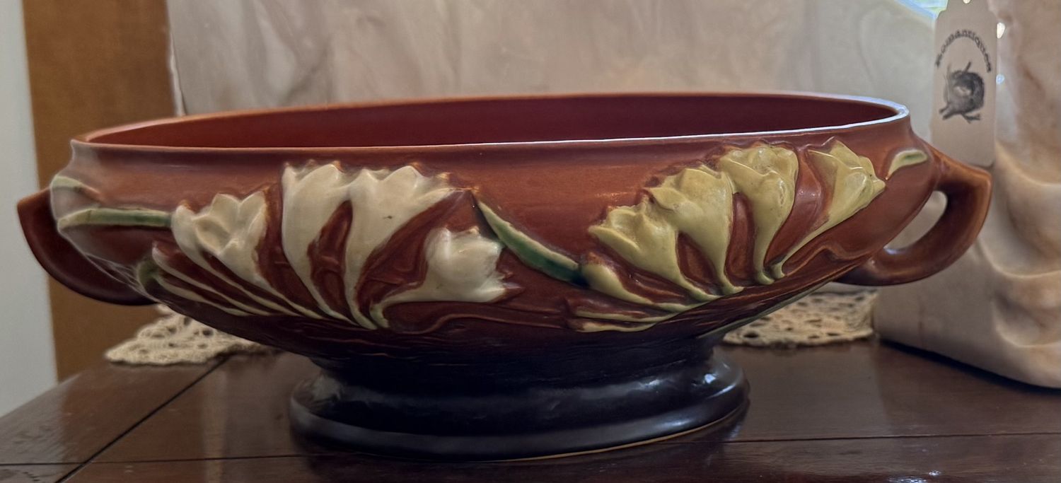 Roseville Pottery USA  Freesia Double Handle