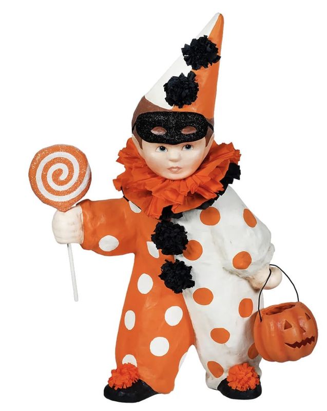 Large Halloween Masquerade Clown Boy By Bethany Lowe Designs