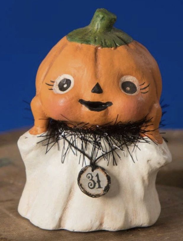 BETHANY LOWE-HALLOWEEN- OCT. 31 ST - PUMPKIN HEAD FIGURINE -NEW 2022