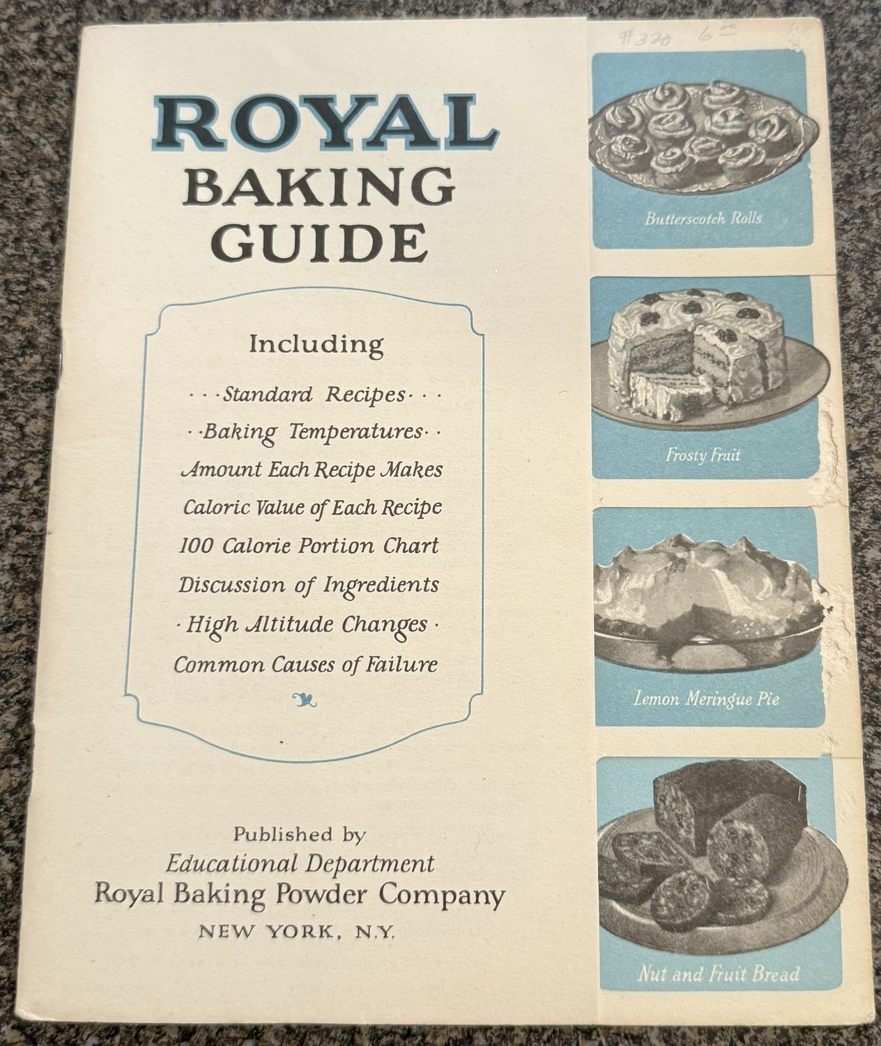 1926 Antique Recipe Book ROYAL BAKING GUIDE Rolls Biscuits Cake Pie Brownies