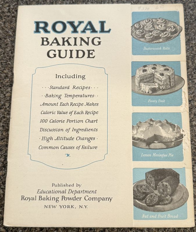1926 Antique Recipe Book ROYAL BAKING GUIDE Rolls Biscuits Cake Pie Brownies
