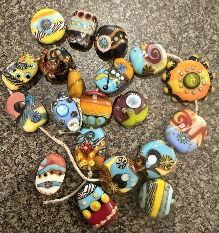 Hand Made Variety Lamp Work Glass Beads