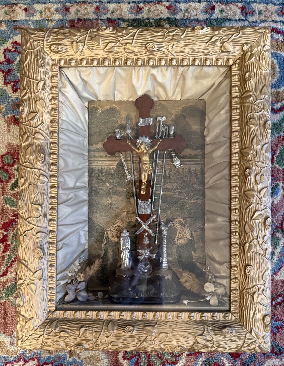 Victorian Shadow Box Frame with Stations of the Cross