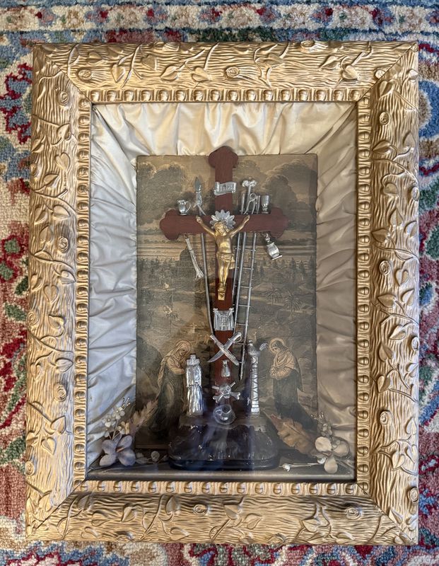Victorian Shadow Box Frame with Stations of the Cross