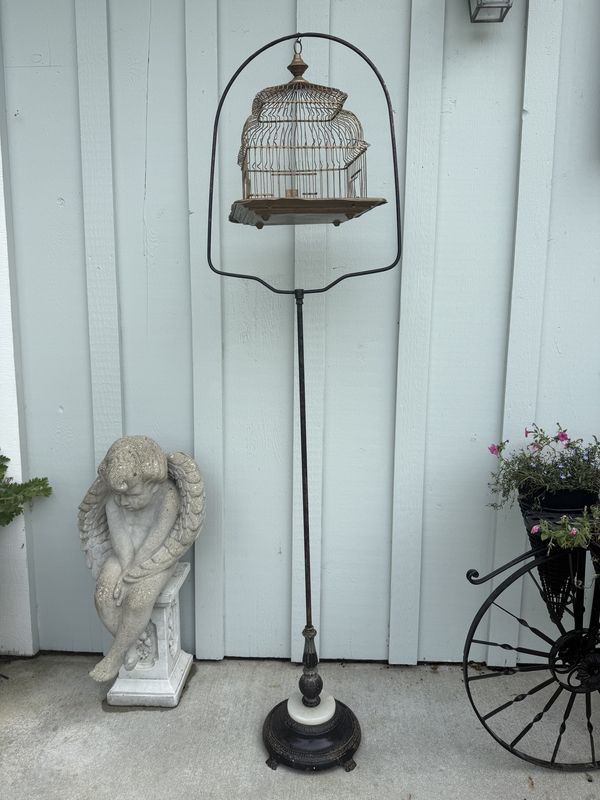 Antique Bird Cage and Stand