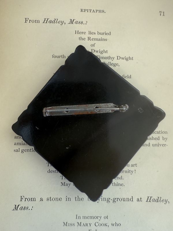 Early Bakelite Black Cameo Brooch