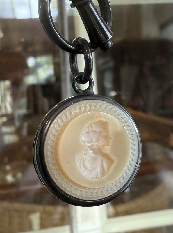 Vintage Reproduction Cameo Fob Mourning Bracelet