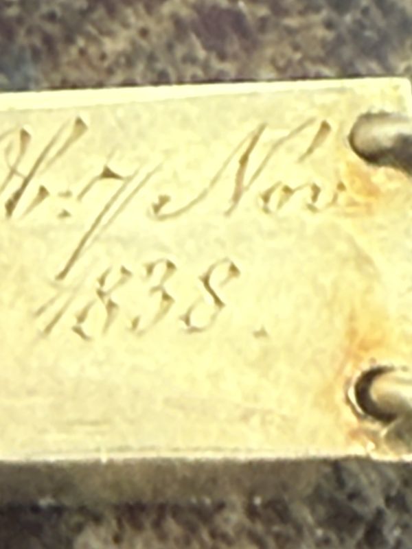 1838 Woven Hair Inscribed Gold Bracelet