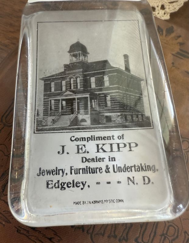 Victorian Advertising Paperweight Jewelry, Furniture, and Undertaking