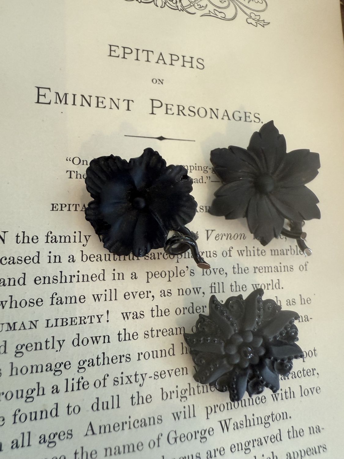 Victorian Carved Jet Mourning Brooch Choice of Three