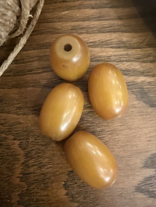 3/4&quot; 1930&#39;s Mali Tribal West African Mock Amber Barrel Bead