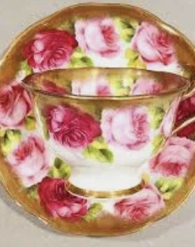 Royal Albert Crown China Roses and Gold Cup and Saucer