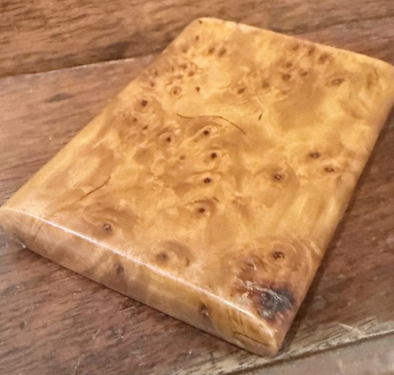 Antique Burled Wood Cigarette Hinged Box